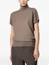 Tod's Short-sleeve Turtleneck Sweater In Neutral
