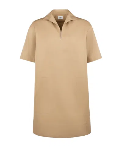 Tod's Short-sleeved Dress In Brown