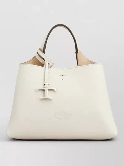 Tod's Shoulder Bag Detachable Strap Top Handle In White