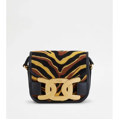 Tod's Shoulder Bag In Leather And Fabric Mini