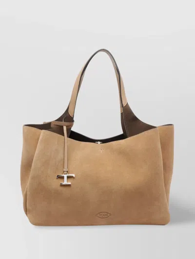 TOD'S SHOULDER BAG SUEDE 2 HANDLES