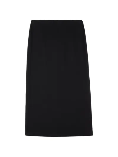 Tod's Silk Midi Skirt In Black
