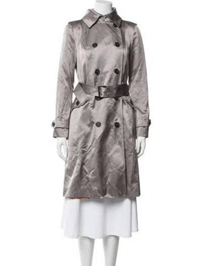 Pre-owned Tod's Silk Trench Coat In Neutrals