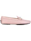 Tod's Silver-tone Hardware Loafers In Pink