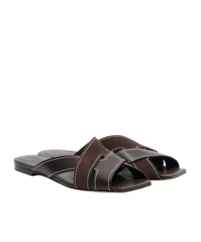 Tod's Simple Flat Slide Sandals In Brown
