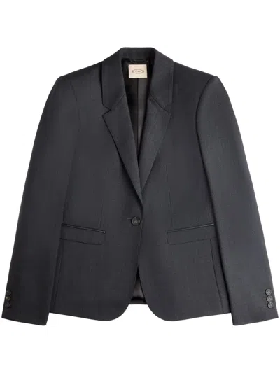 Tod's Single-breasted Blazer In Grey