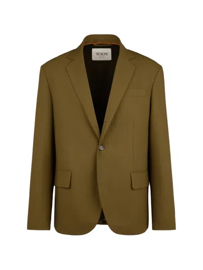 Tod's Single-breasted Blazer In Green