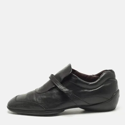 Pre-owned Tod's Size 39 Black Leather Donna Scarpe Loafers