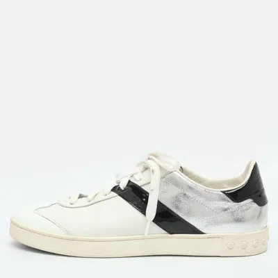 Pre-owned Tod's Size 40 Tricolor Patent And Leather Low Top Sneakers In Multi