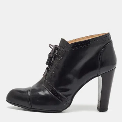 Pre-owned Tod's Size 40.5 Black Leather Ankle Length Boots