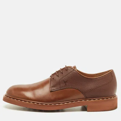 Pre-owned Tod's Size 42 Brown Leather Lace Up Oxfords