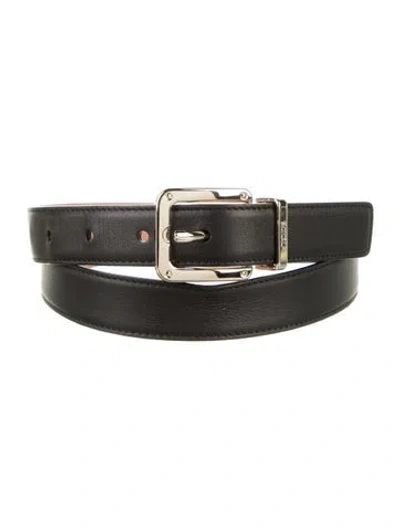 Pre-owned Tod's Skinny Leather Belt In Black