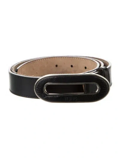 Pre-owned Tod's Skinny Leather Belt In Black