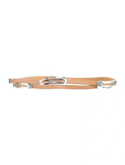 Pre-owned Tod's Skinny Leather Belt In Brown