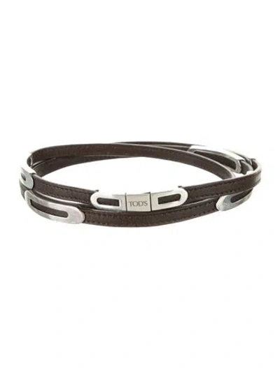 Pre-owned Tod's Skinny Leather Belt In Brown