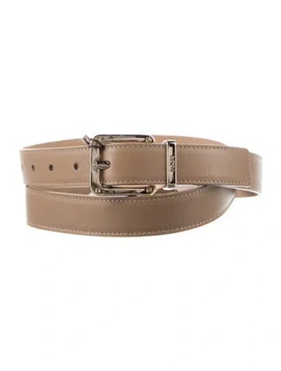 Pre-owned Tod's Skinny Leather Belt W/ Tags In Neutrals