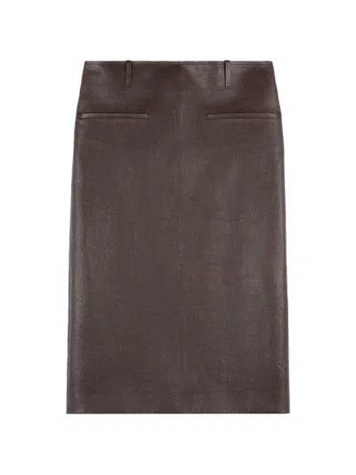 Tod's Skirt In Leather In Brown
