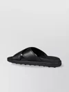 Tod's Slides Cross Strap Flat Sole Open Toe In Black
