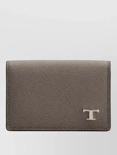 Tod's Slim Card Holder Textured Foldover Design