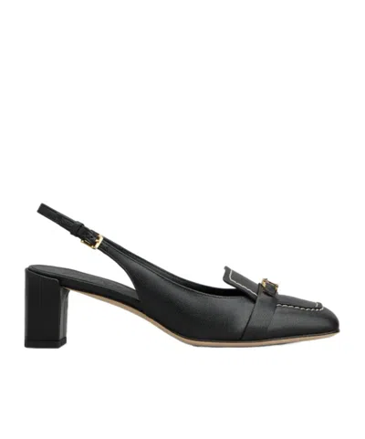 Tod's Slingback Pumps In Leather In Black