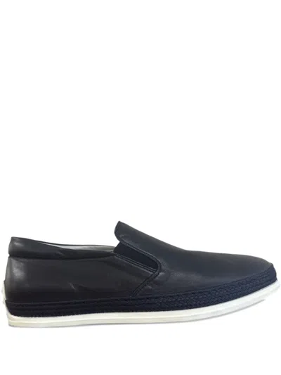 Tod's Slip-on Leather Loafers In Blue