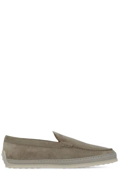 Tod's Leather Slip-on Loafer In Dove