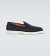 Tod's Slip-on Suede Loafers In Blu