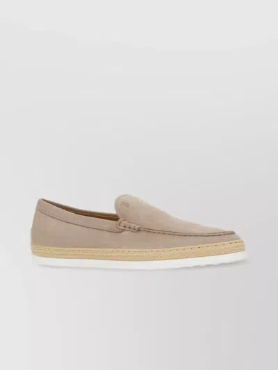 Tod's Slip Ons In Suede In Neutrals