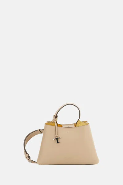 Tod's Small Apa Top Handle Bag In Neutral