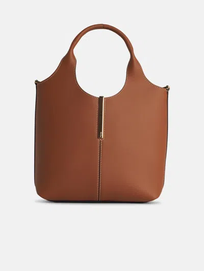 Tod's Small Brown Leather Shopping Bag