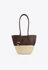 Tod's Braided Texture Small Shopping Tote In Brown