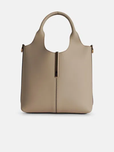 Tod's Small Cream Leather Shopping Bag