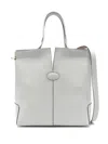 Tod's Di Bag Folio Small Leather Tote In Grey