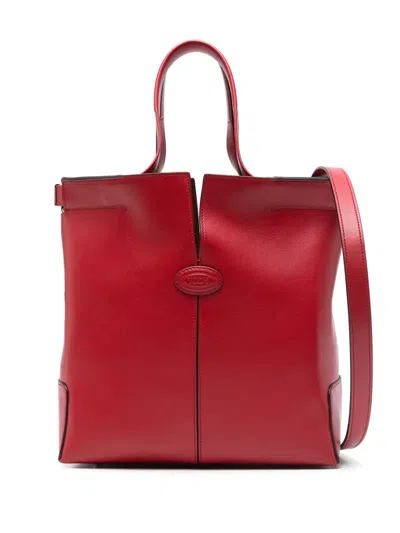 Tod's Small Di Bag Folio Tote Bag In Red