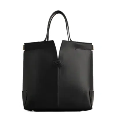Tod's Small Di Handbag Folio Shoulder Bag In Black