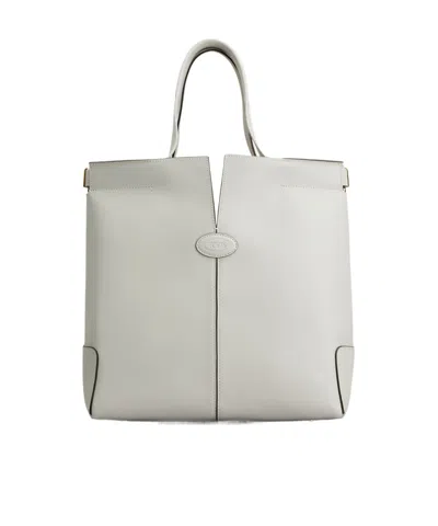 Tod's Small Di Handbag Folio Shoulder Bag In Gray
