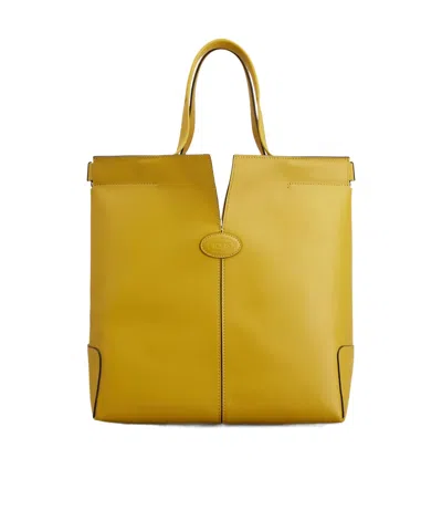 Tod's Small Di Handbag Folio Shoulder Bag In Yellow