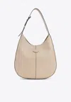 Tod's Small Di Hobo Bag In Calf Leather In Beige