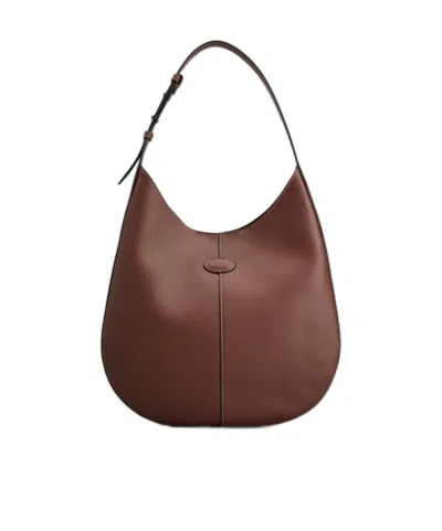 Tod's Small Di Hobo Leather Bag In Red