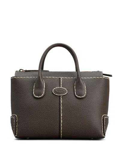 Tod's Small Di Leather Tote Bag In Brown