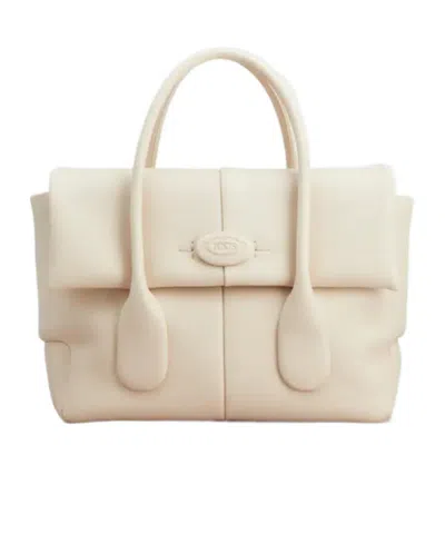 Tod's Small Di Leather Tote Bag In Nude