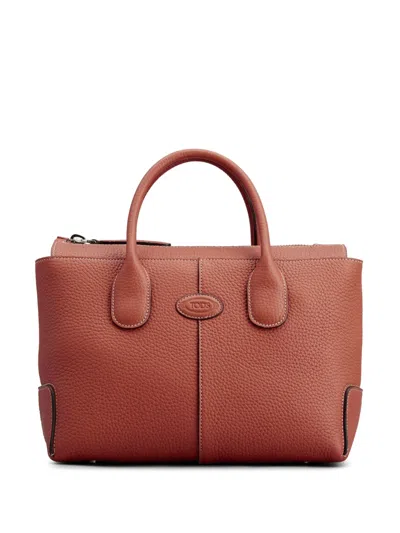 Tod's Small Di Leather Tote Bag In Red