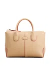 Tod's Small Di Logo-patch Shoulder Bag In Neutrals