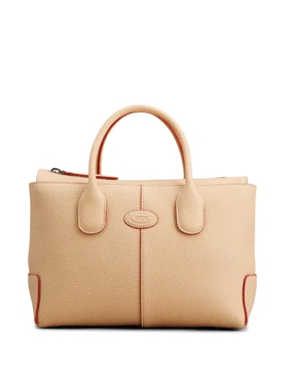 Tod's Small Di Logo-patch Shoulder Bag In Neutrals