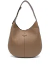Tod's Small Leather Hobo Bag In Brown