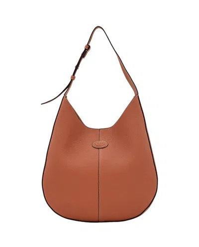 Tod's Small Hobo Leather Bag In Brown
