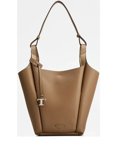 Tod's Small Leather Bucket Bag In Brown