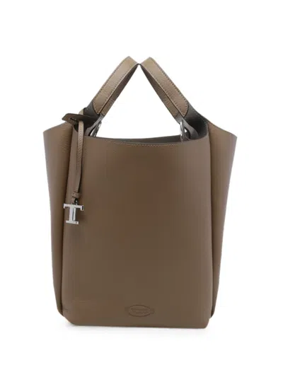 Tod's Small Leather Bucket Bag In Brown