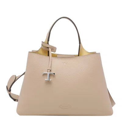 Tod's Small Leather Handbag In Neutral