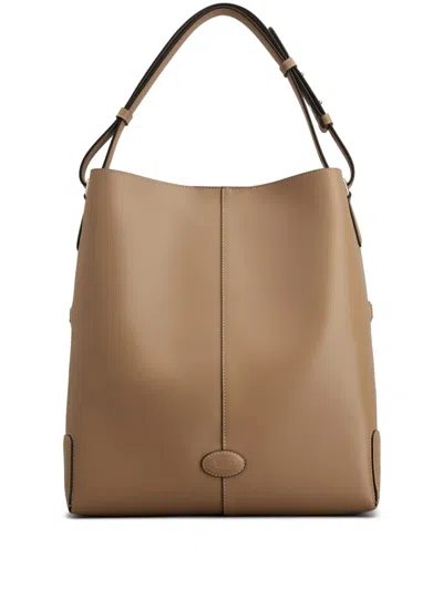 Tod's Small Leather Shoulder Bag In Neutrals